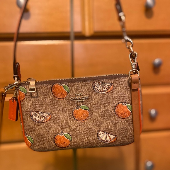 Coach Nolita 19 In Signature Canvas With Orange Print NWT - Picture 7 of 11